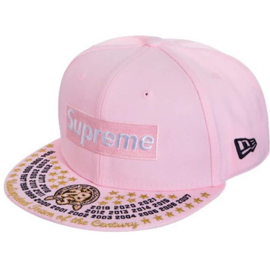 New Era x Supreme Undisputed Box Logo Pink 59FIFTY Fitted Hat