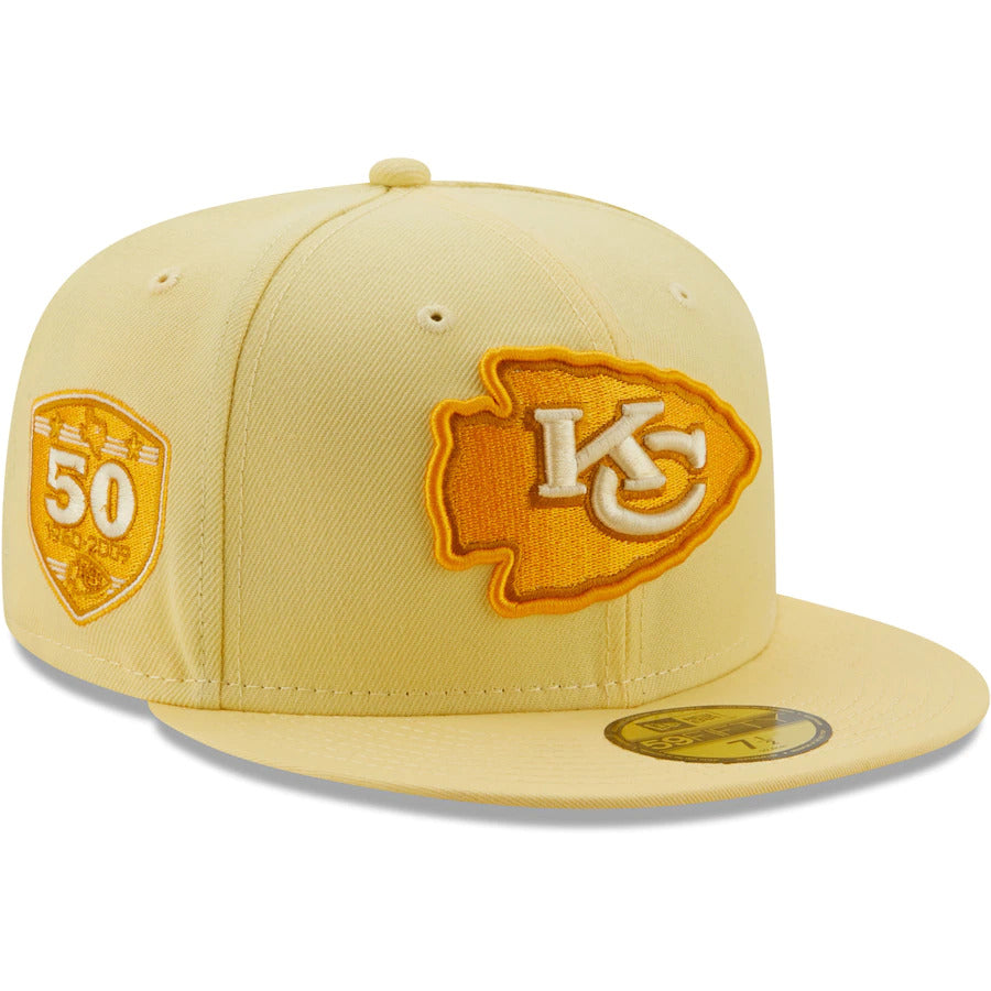 New Era Kansas City Chiefs Yellow 50 Years The Pastels 59FIFTY Fitted Hat