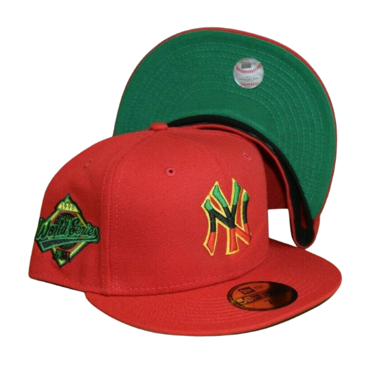 New Era New York Yankees 1996 World Series Rasta Green Undervisor 59FIFTY Fitted Hat