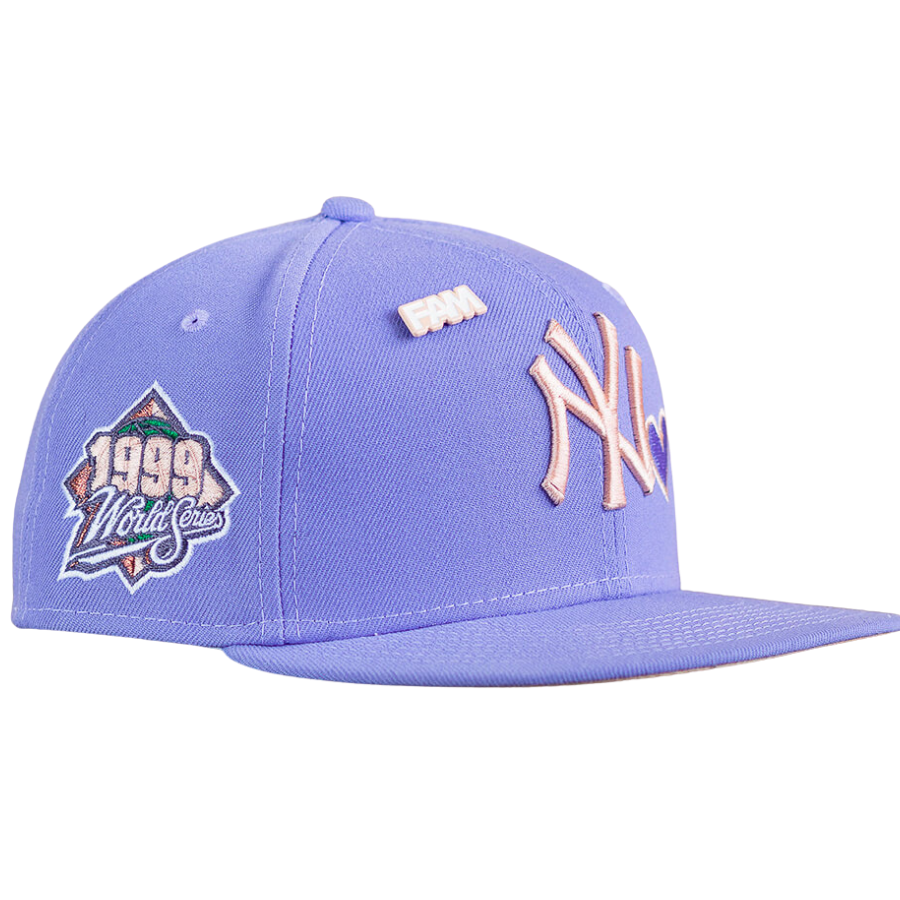 New Era New York Yankees Lavender 1999 World Series Peach Undervisor 59FIFTY Fitted Hat