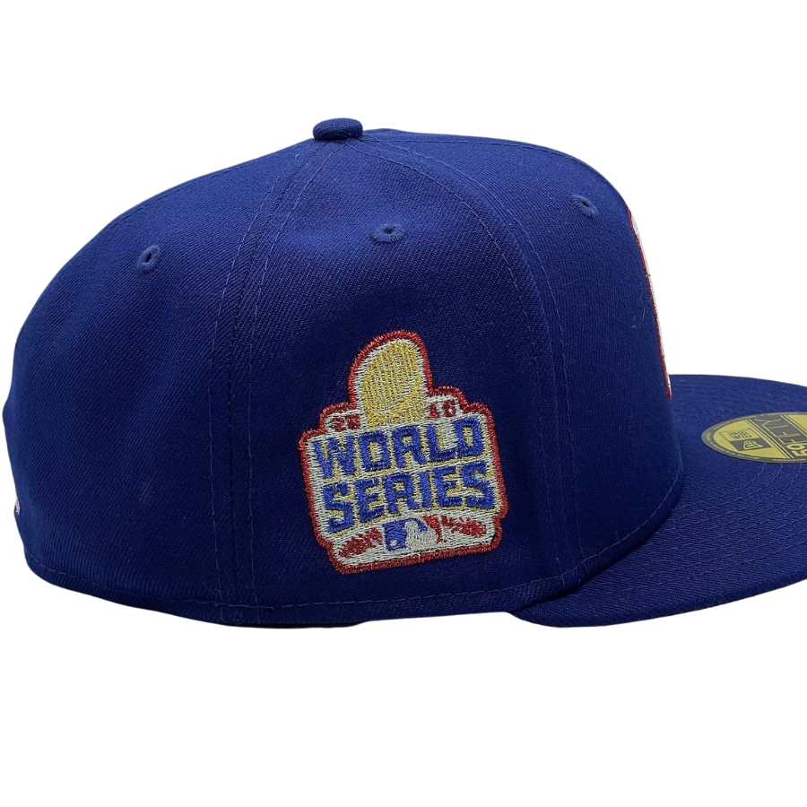 New Era Chicago Cubs Royal 2016 World Series Pink Undervisor 59FIFTY Fitted Hat