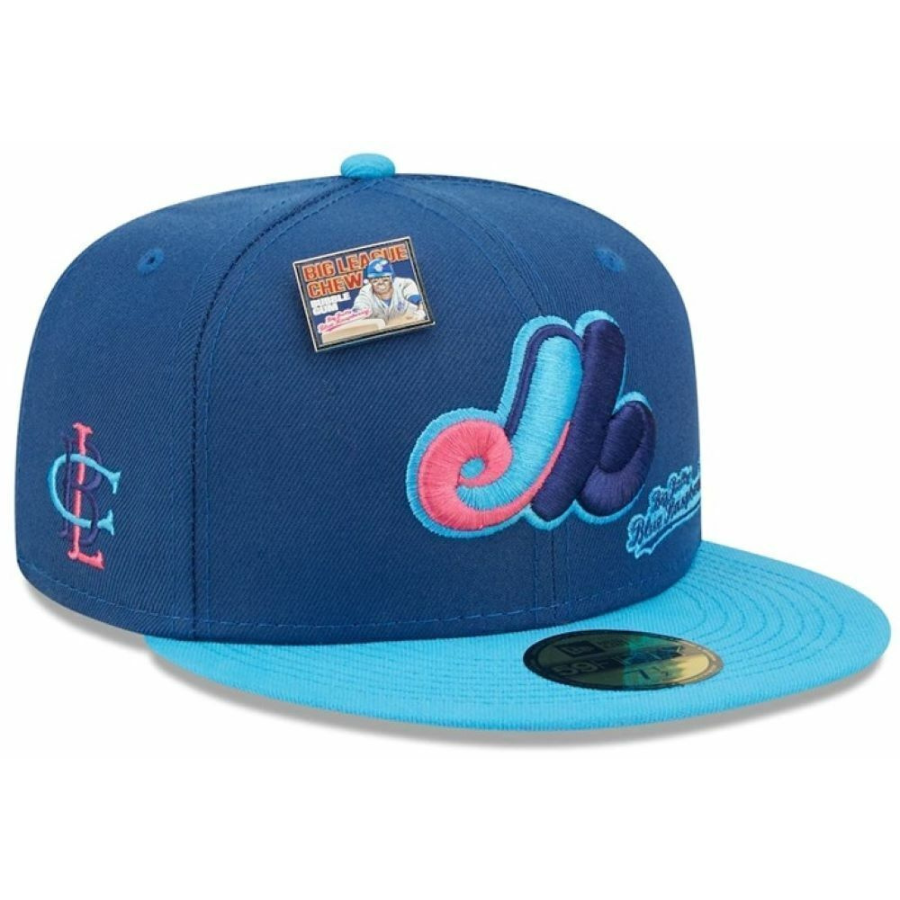 New Era MLB x Big League Chew  Montreal Expos Big Rally Blue Raspberry Flavor Pack 59FIFTY Fitted Hat