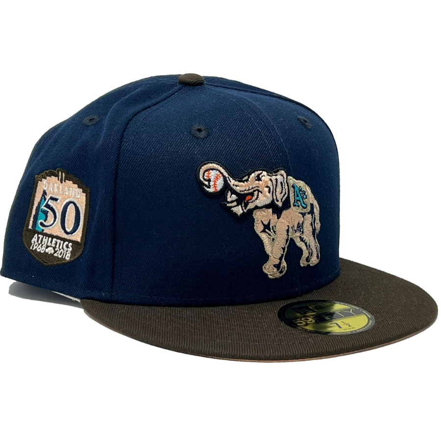 New Era Oakland Athletics Stomper 50th Anniversary Light Navy/Brown/Peach 59FIFTY Fitted Hat