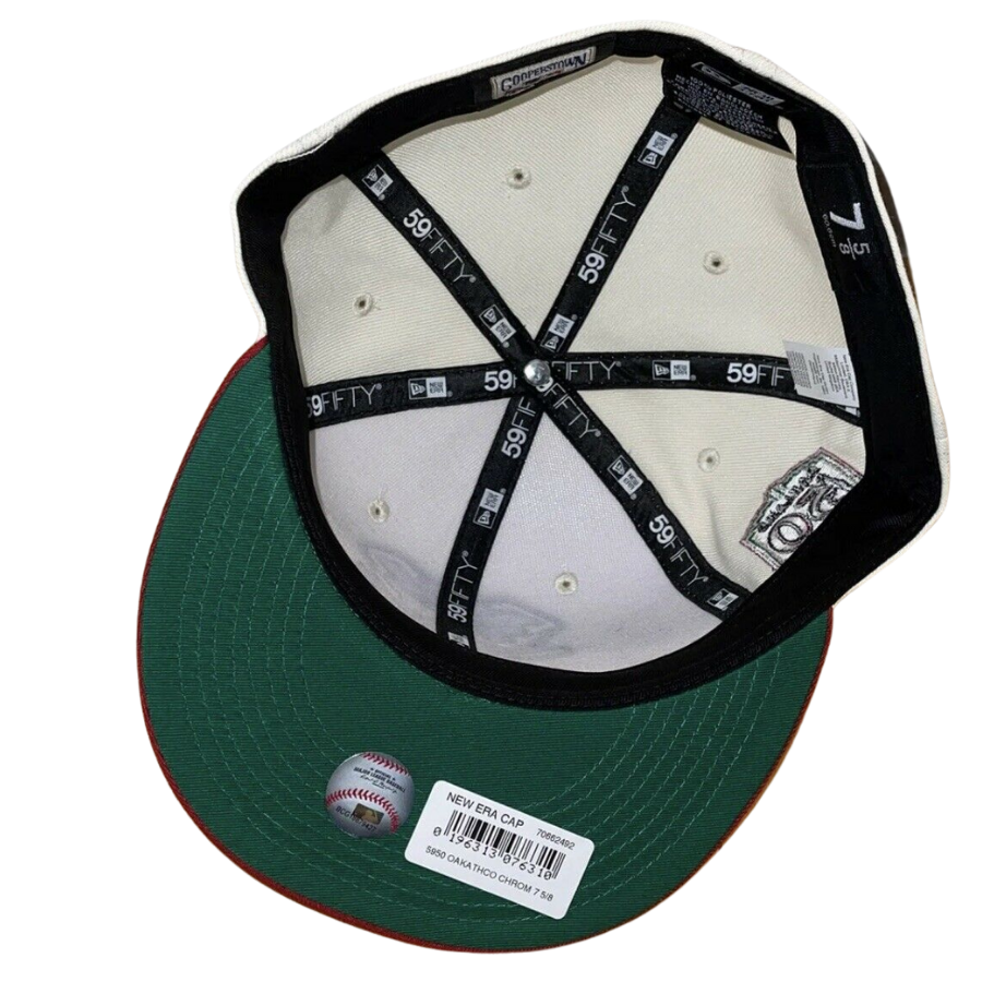 New Era Oakland Athletics Stomper White/Burgundy 50th Anniversary Kelly Green UV 59FIFTY Fitted Hat