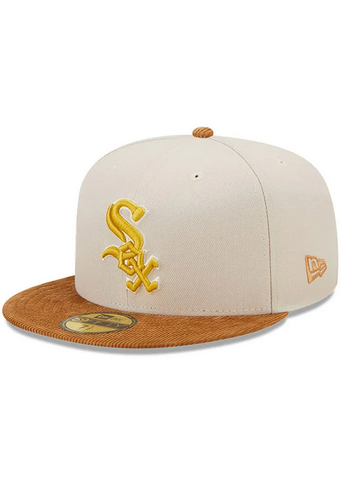 New Era Chicago White Sox Cream/Brown Corduroy Visor 2022 59FIFTY Fitted Hat