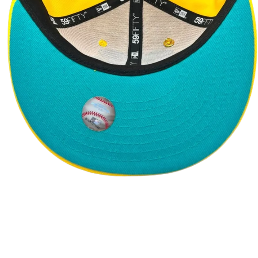 New Era Detroit Tigers Yellow/Teal 1912-1999 Stadium Patch 59FIFTY Fitted Hat