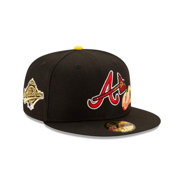 Atlanta Braves MLB FLOCKING White-Black Fitted Hat