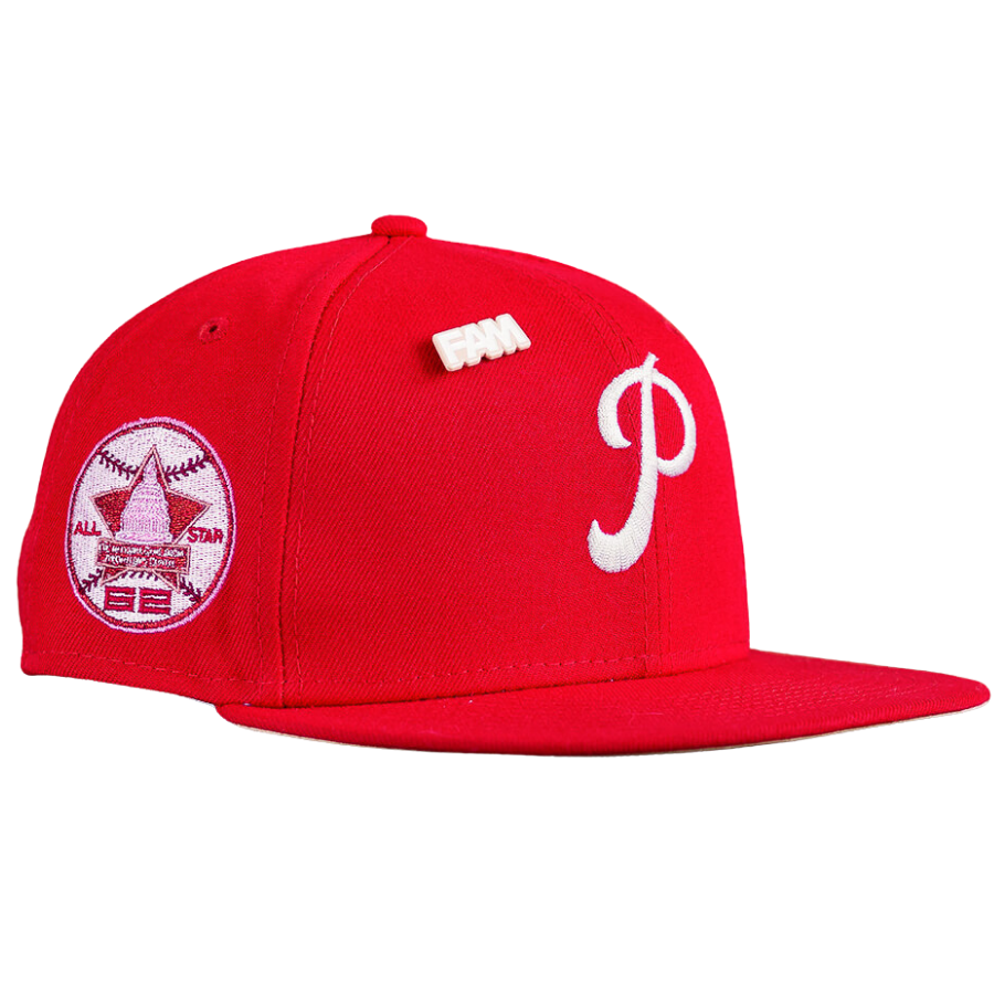 New Era Philadelphia Phillies Scarlet 1962 All-Star Game Peach Undervisor 59FIFTY Fitted Hat