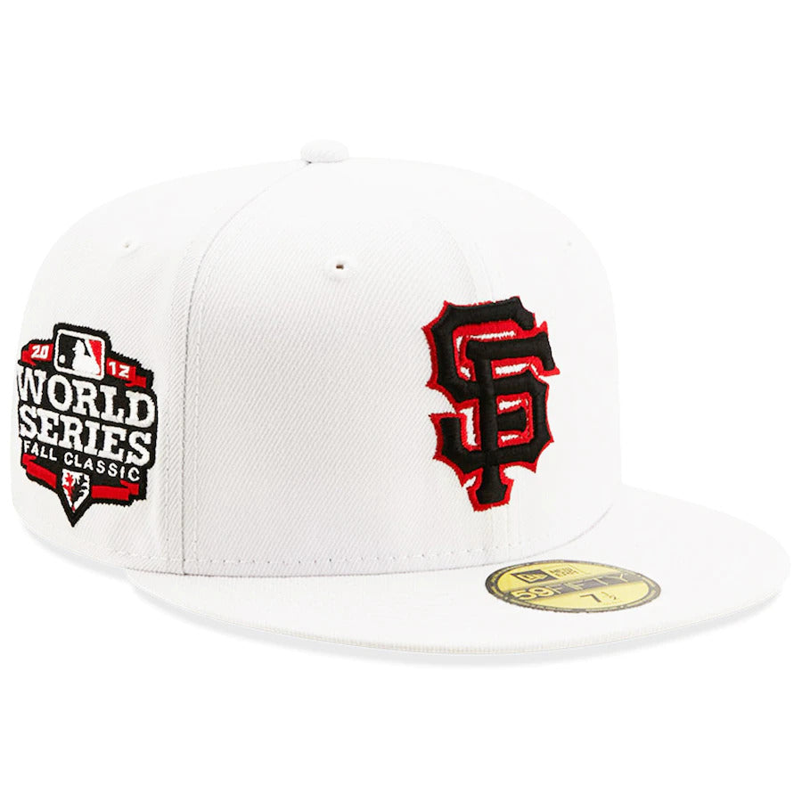 New Era White San Francisco Giants 2012 World Series Patch Red Undervisor 59FIFTY Fitted Hat