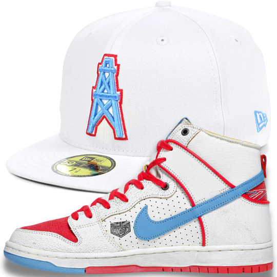 KTZ Houston Oilers Nfl 2 Tone White Team 59fifty Cap for Men