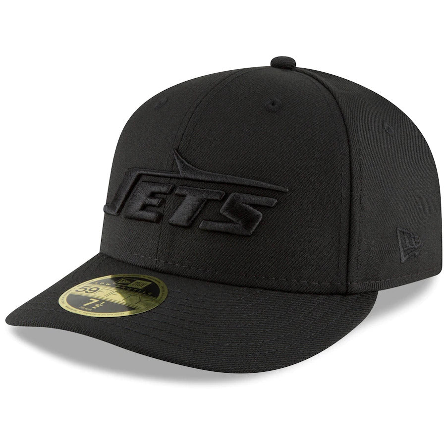 New Era Black New York Jets Throwback Logo Low Profile 59FIFTY Fitted Hat