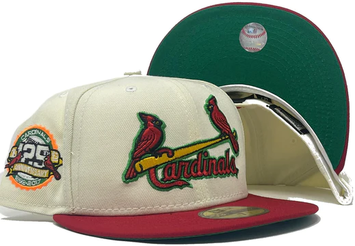 New Era St. Louis Cardinals Off-White 125th Anniversary Green Undervisor 59FIFTY Fitted Hat