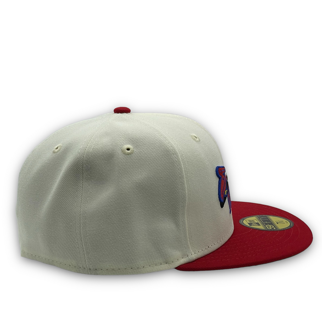 New Era New Orleans Pelicans 1942 Jersey Front Chrome/Red 59FIFTY Fitted Hat