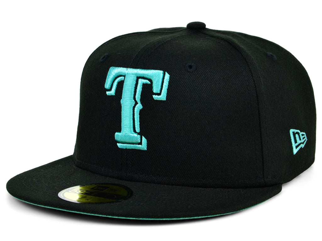 New Era x Lids HD Texas Rangers Black/Mint 2022 59FIFTY Fitted Cap