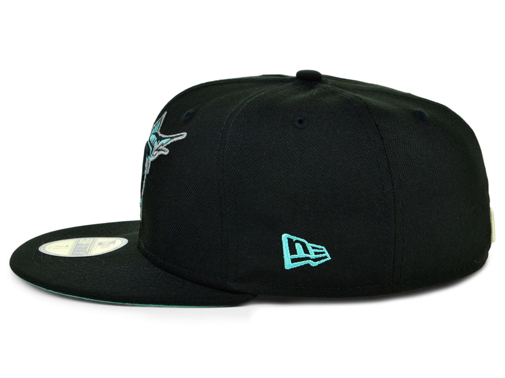 New Era x Lids HD Florida Marlins Black/Mint 2022 59FIFTY Fitted Cap