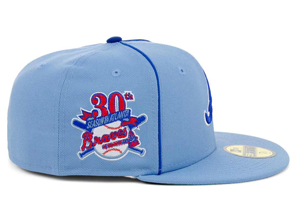 New Era x Lids HD  Atlanta Braves Powder Blue Pipe 2022 59FIFTY Fitted Cap