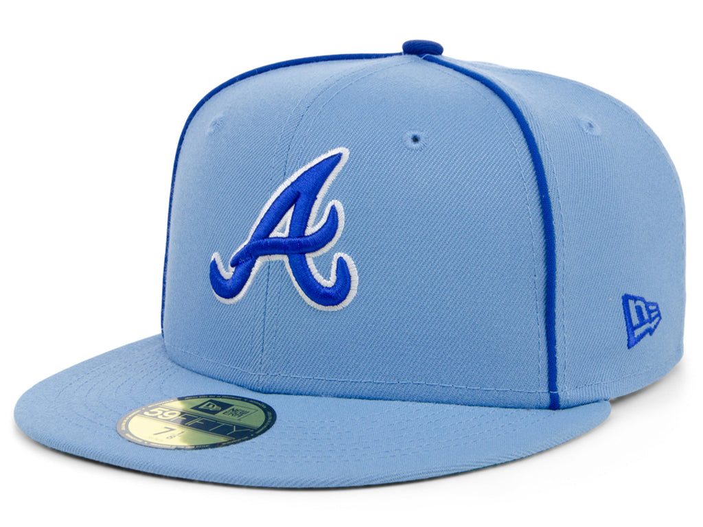 New Era x Lids HD  Atlanta Braves Powder Blue Pipe 2022 59FIFTY Fitted Cap