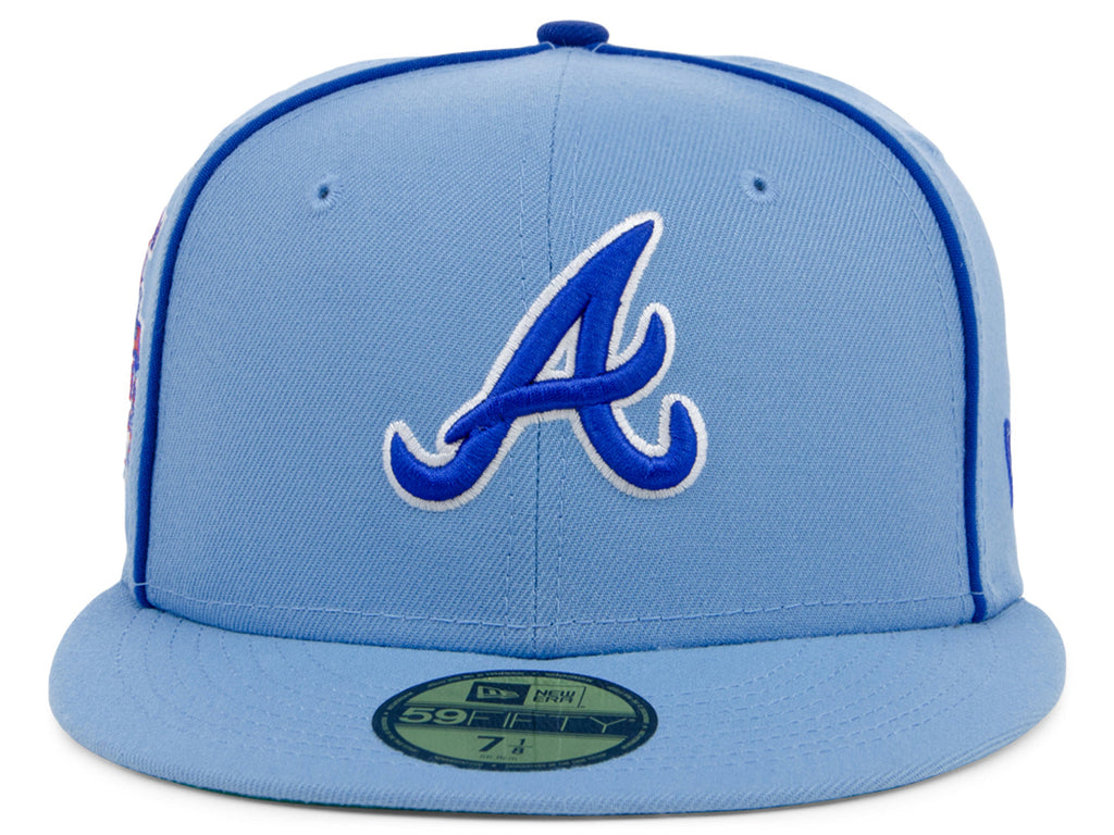 New Era x Lids HD  Atlanta Braves Powder Blue Pipe 2022 59FIFTY Fitted Cap