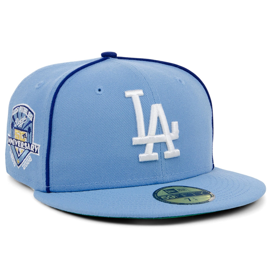 New Era x Lids HD  Los Angeles Dodgers Powder Blue Pipe 2022 59FIFTY Fitted Cap