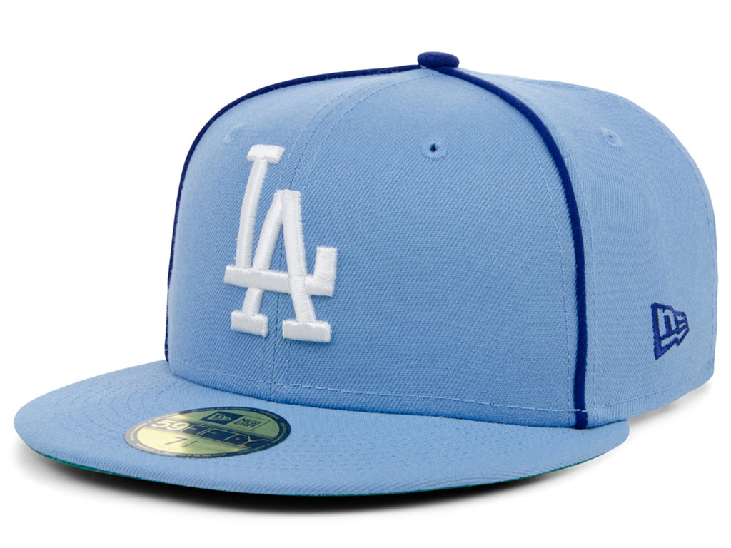 New Era x Lids HD  Los Angeles Dodgers Powder Blue Pipe 2022 59FIFTY Fitted Cap