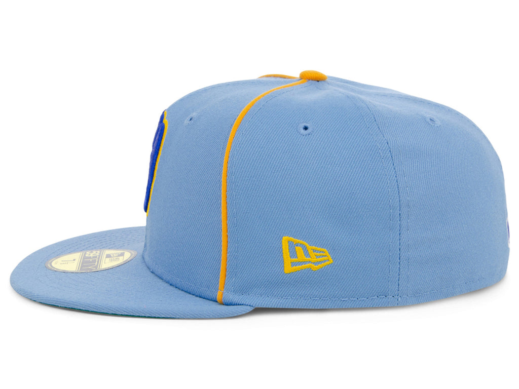 New Era x Lids HD  Milwaukee Brewers Powder Blue Pipe 2022 59FIFTY Fitted Cap