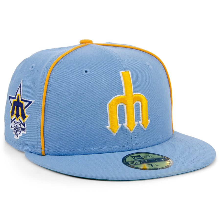 New Era x Lids HD Seattle Mariners Powder Blue Pipe 2022 59FIFTY Fitte