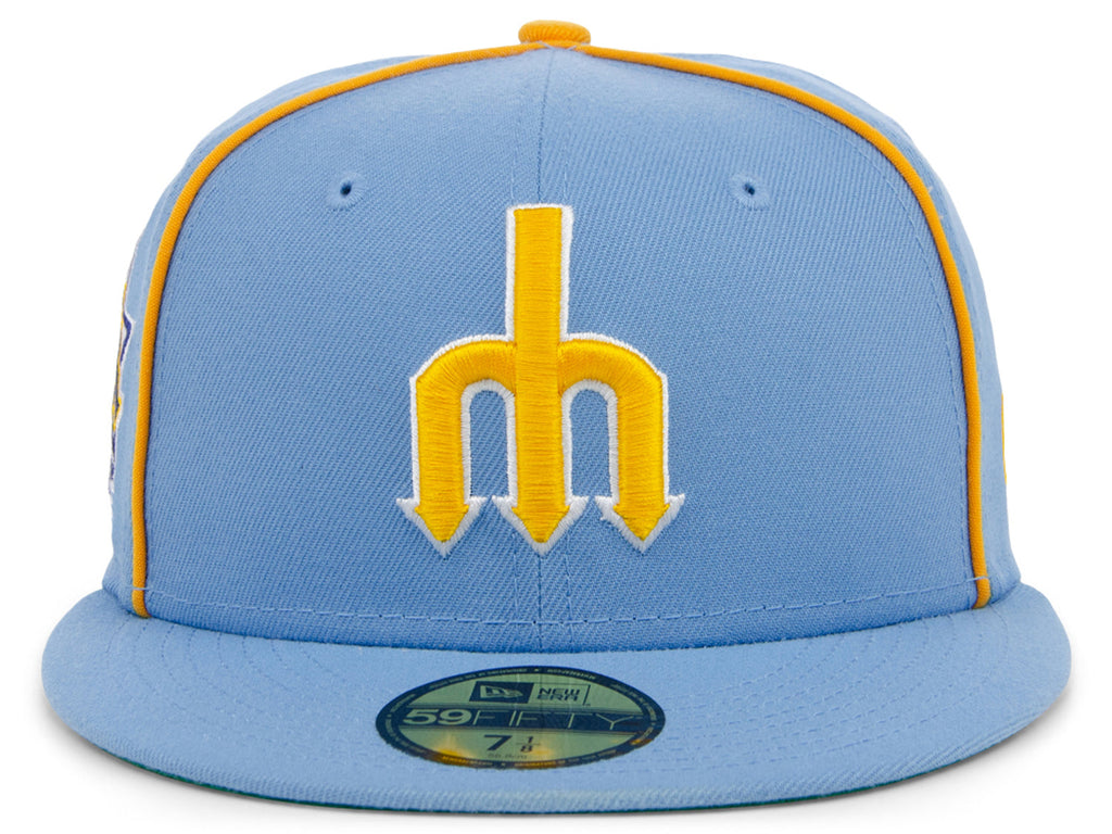 New Era x Lids HD  Seattle Mariners Powder Blue Pipe 2022 59FIFTY Fitted Cap