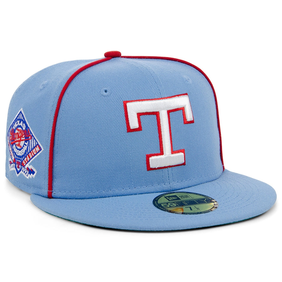 New Era x Lids HD  Texas Rangers Powder Blue Pipe 2022 59FIFTY Fitted Cap