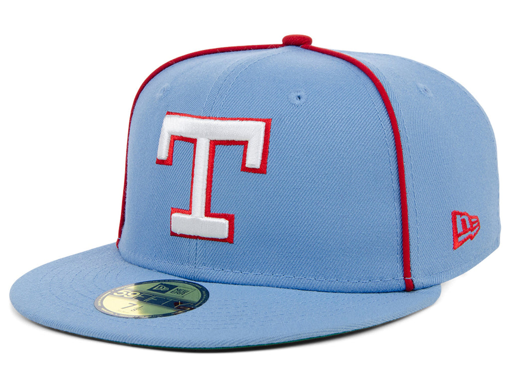 New Era x Lids HD  Texas Rangers Powder Blue Pipe 2022 59FIFTY Fitted Cap