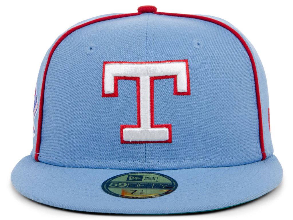 New Era x Lids HD  Texas Rangers Powder Blue Pipe 2022 59FIFTY Fitted Cap