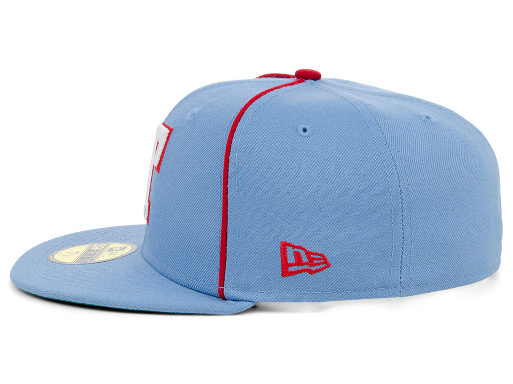 New Era x Lids HD  Texas Rangers Powder Blue Pipe 2022 59FIFTY Fitted Cap