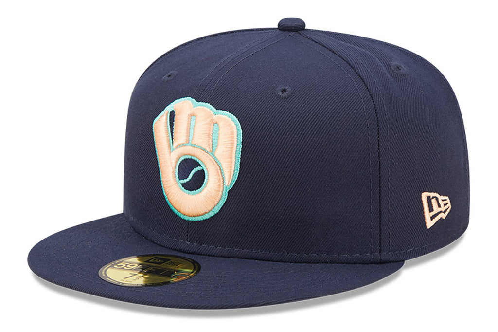 New Era x Lids HD  Milwaukee Brewers Oceanside Peach 2022 59FIFTY Fitted Cap