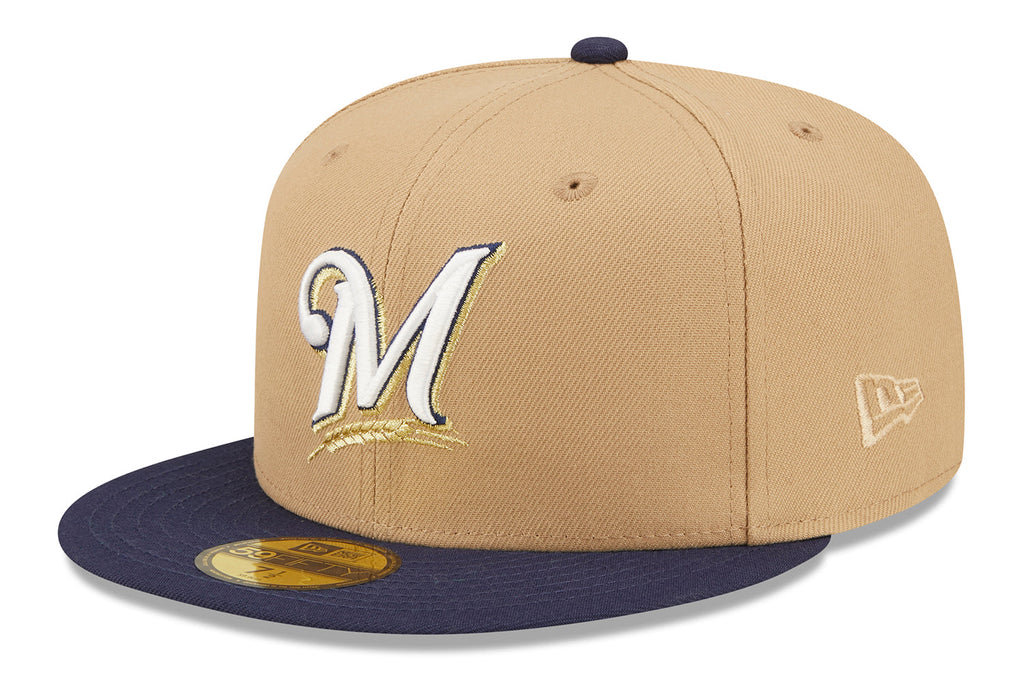 New Era x Lids HD  Milwaukee Brewers Classic Camel 2022 59FIFTY Fitted Cap