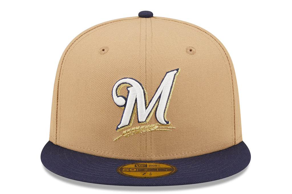 New Era x Lids HD  Milwaukee Brewers Classic Camel 2022 59FIFTY Fitted Cap