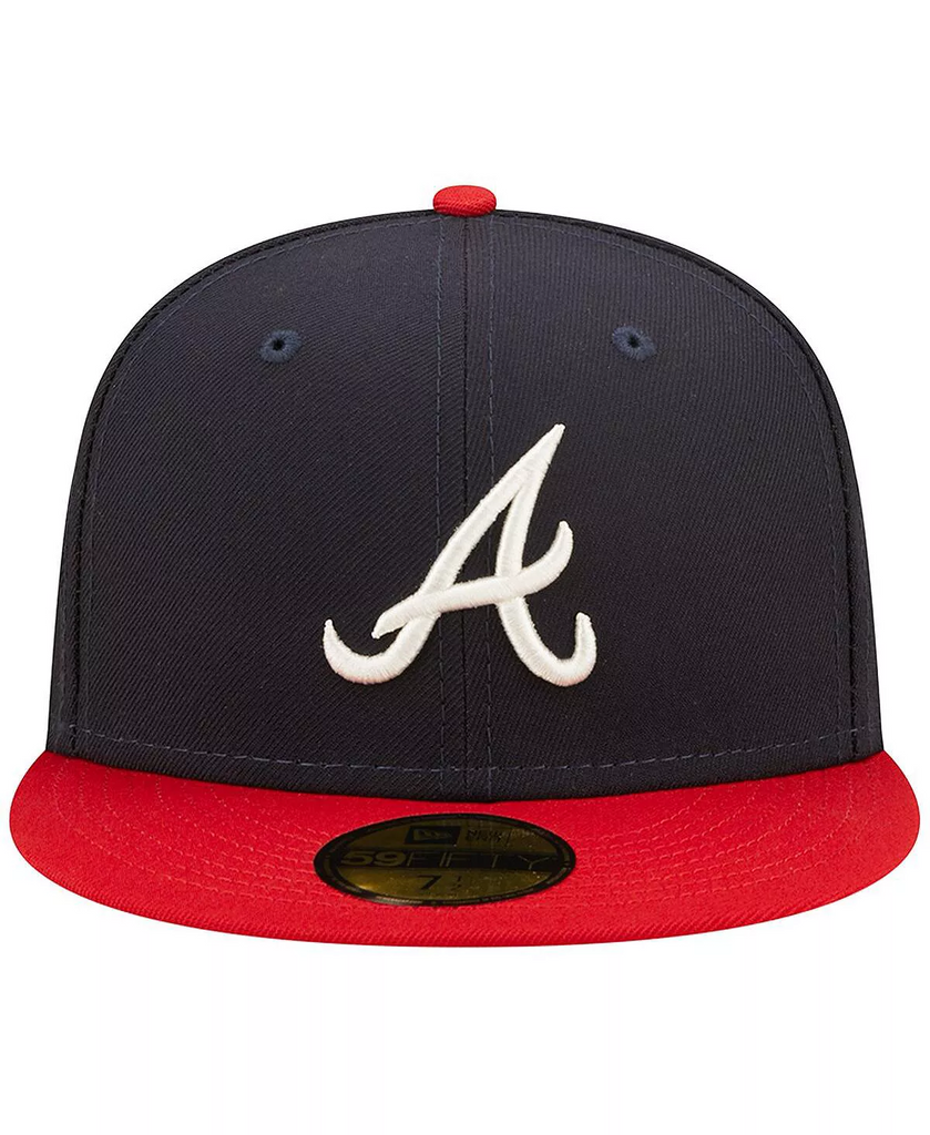 New Era Atlanta Braves Navy Pop Sweatband Undervisor 1995 World Series Cooperstown Collection 59FIFTY Fitted Hat