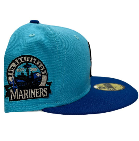 New Era 59FIFTY Teal Lime Seattle Mariners 30th Anniversary Patch Hat - White, Teal White/Teal / 8