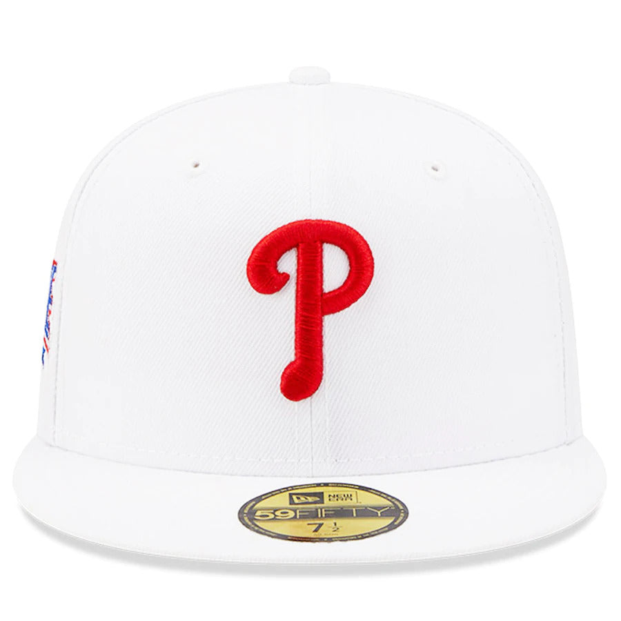 New Era White Philadelphia Phillies 1996 MLB All-Star Game Patch Undervisor 59FIFTY Fitted Hat