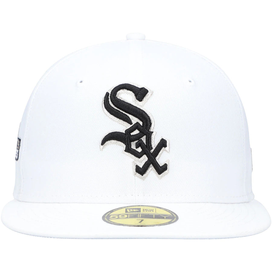 New Era White Chicago White Sox 2005 World Series Patch Undervisor 59FIFTY Fitted Hat