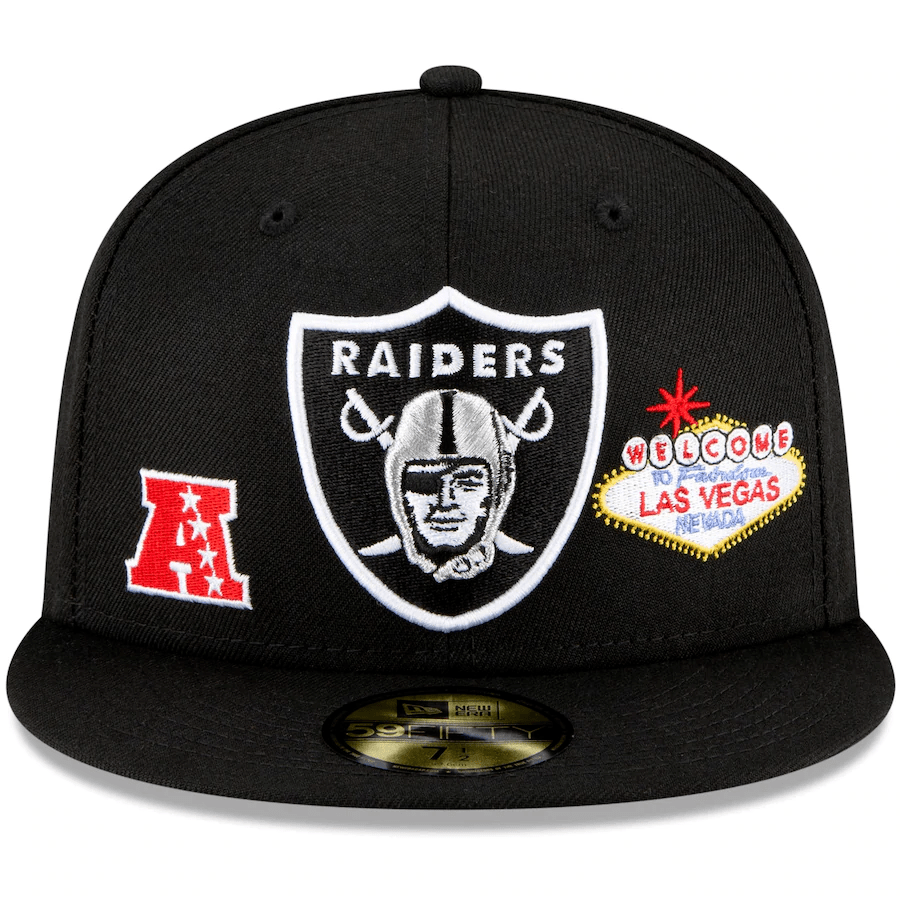Las Vegas Raiders Hat New Era Size 7 59FIFTY Fitted Cap Oakland NFL Official