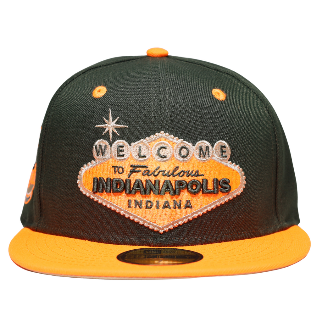 New Era Welcome Indianapolis Indy Hangtime City Black/Orange 59FIFTY Fitted Hat