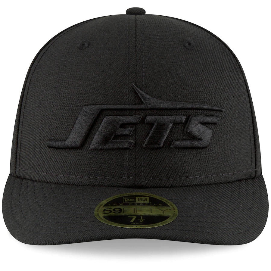 New Era Black New York Jets Throwback Logo Low Profile 59FIFTY Fitted Hat