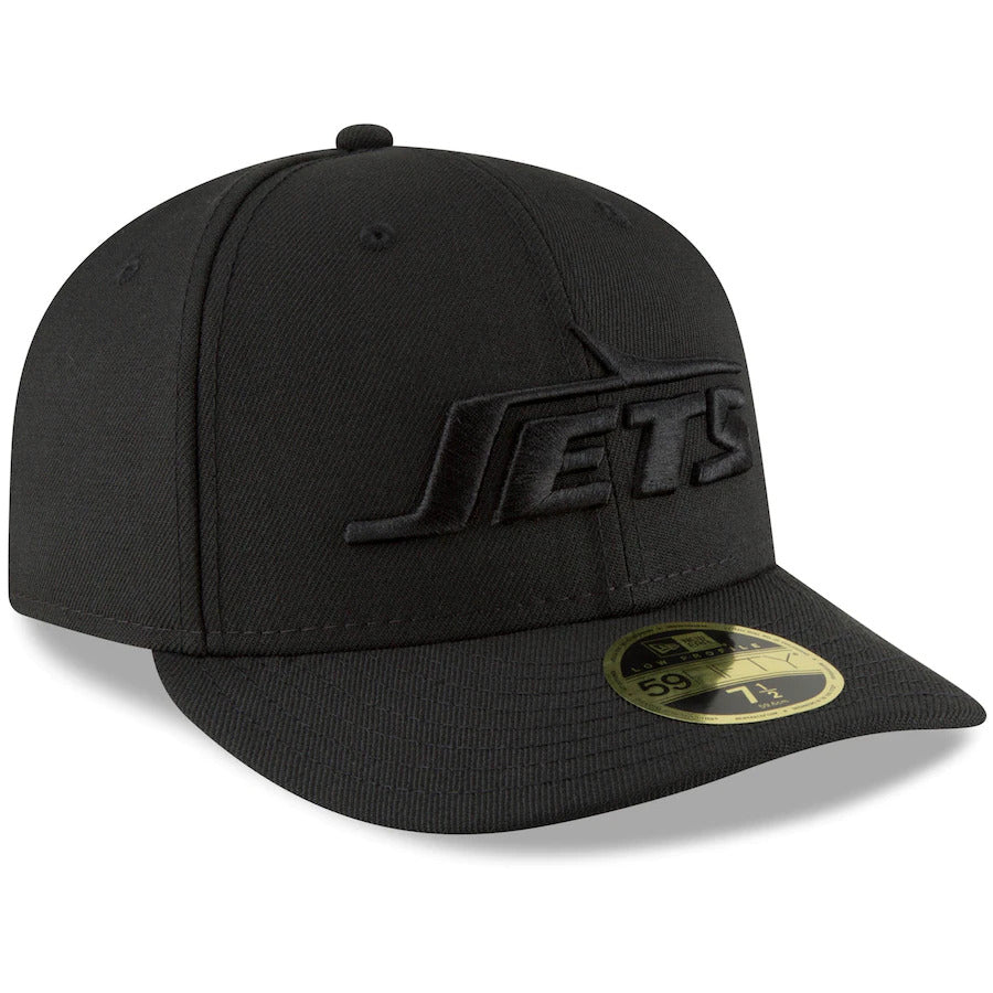 New Era Black New York Jets Throwback Logo Low Profile 59FIFTY Fitted Hat