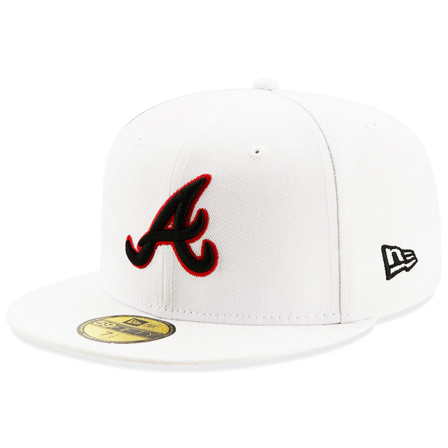 New Era White Atlanta Braves 2021 MLB All-Star Game Patch Red Undervisor 59FIFTY Fitted Hat