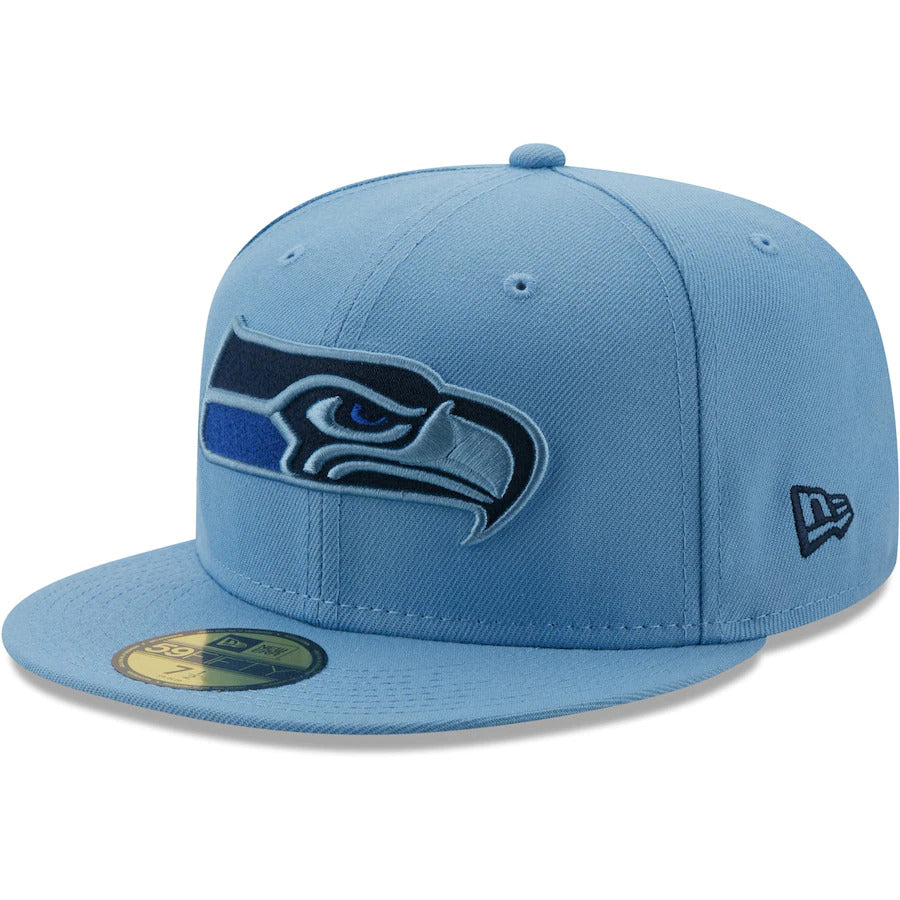 New Era Seattle Seahawks Light Blue 40 Seasons The Pastels 59FIFTY Fitted Hat