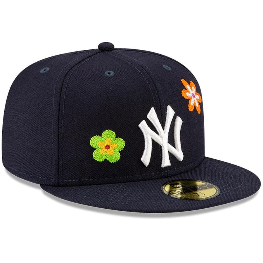 New Era New York Yankees Chain Stitch Floral Navy 59FIFTY Fitted Hat