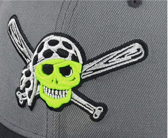 New Era Pittsburgh Pirates Skull Logo Grey/Black/Neon Green 59FIFTY Fitted Hat