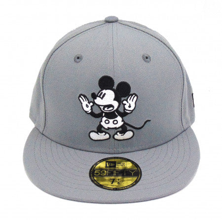 New Era Mickey Mouse Throwback Grey 59FIFTY Fitted Hat