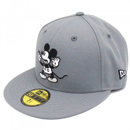 New Era Mickey Mouse Throwback Grey 59FIFTY Fitted Hat