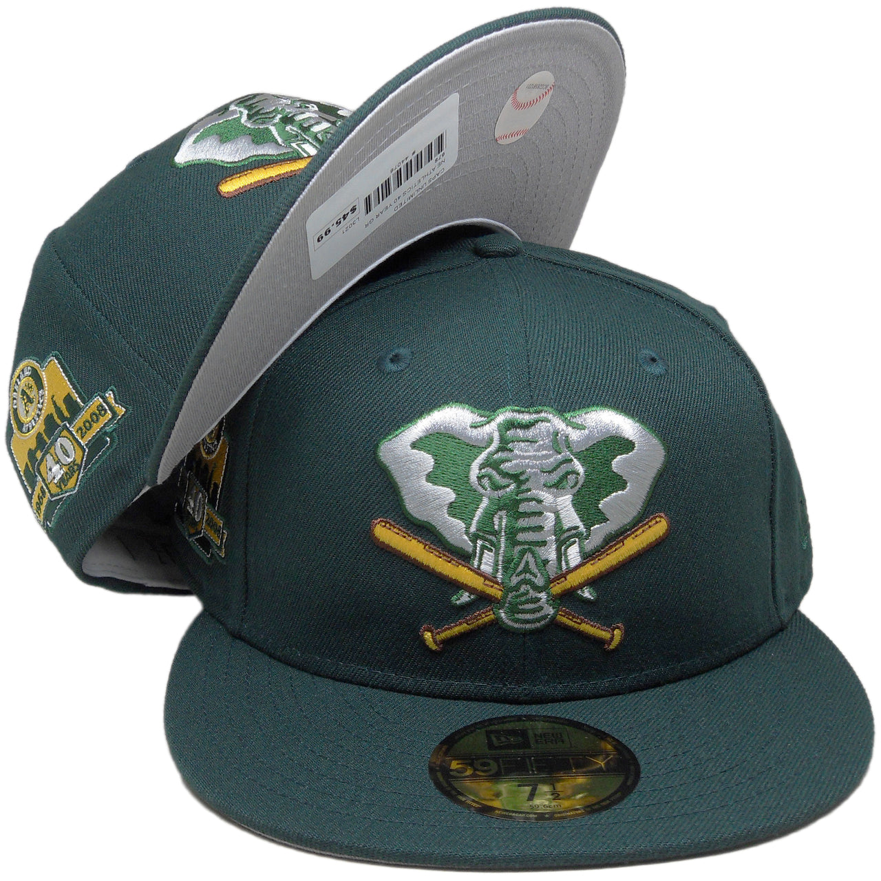 KANSAS CITY ATHLETICS Elephant New Era 59Fifty Fitted Hat (Pine