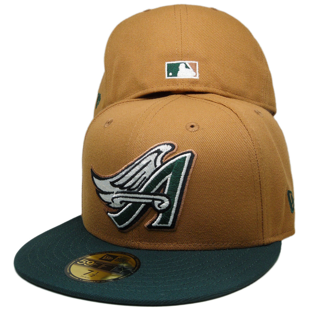 New Era Anaheim Angels Wheat/Pine Green 50th Anniversary 59FIFTY Fitted Hat